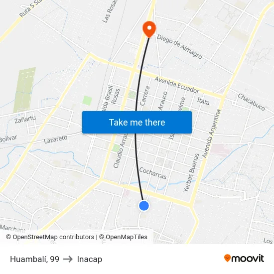 Huambalí, 99 to Inacap map