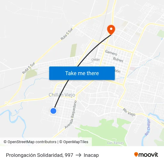 Prolongación Solidaridad, 997 to Inacap map