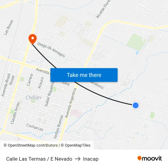 Calle Las Termas / E Nevado to Inacap map