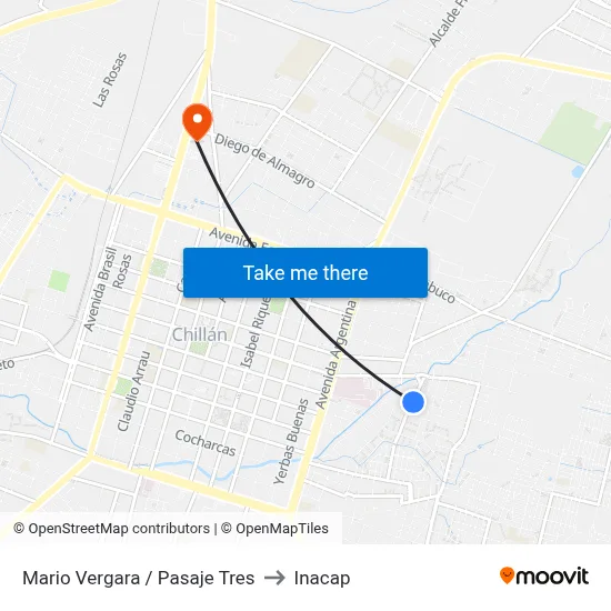 Mario Vergara / Pasaje Tres to Inacap map