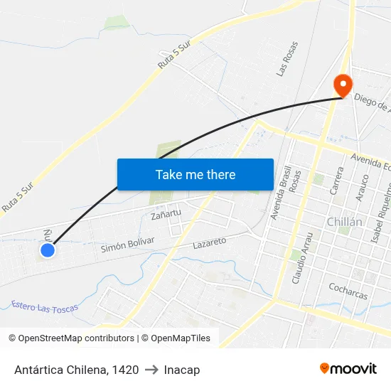 Antártica Chilena, 1420 to Inacap map