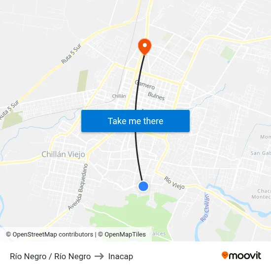 Río Negro / Río Negro to Inacap map