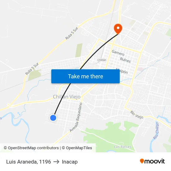 Luis Araneda, 1196 to Inacap map