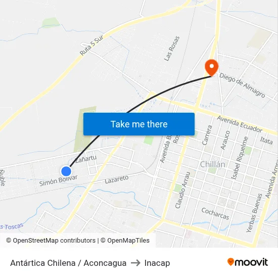 Antártica Chilena / Aconcagua to Inacap map