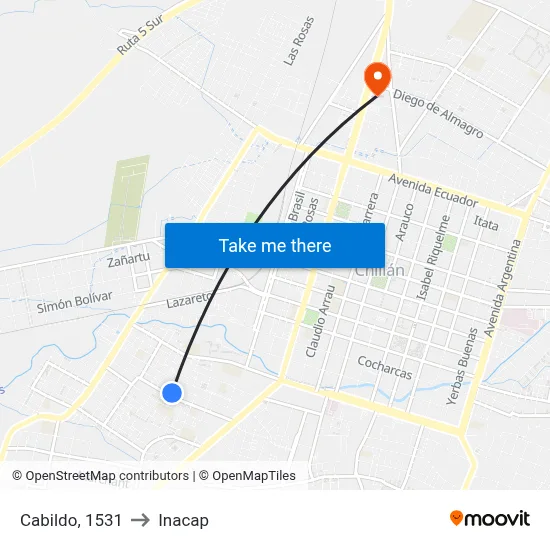 Cabildo, 1531 to Inacap map