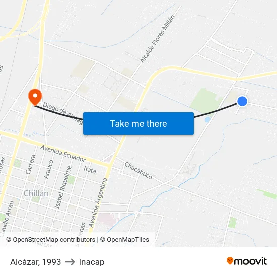 Alcázar, 1993 to Inacap map