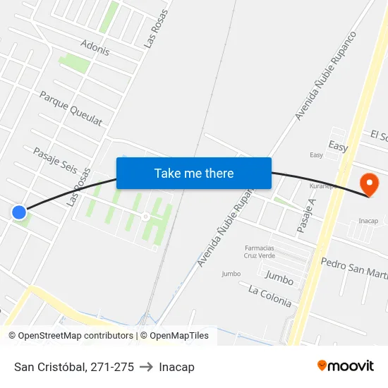 San Cristóbal, 271-275 to Inacap map