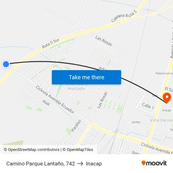 Camino Parque Lantaño, 742 to Inacap map