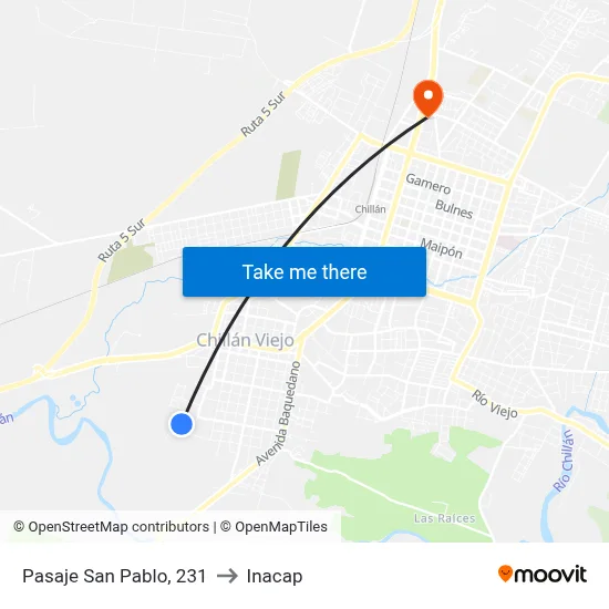 Pasaje San Pablo, 231 to Inacap map