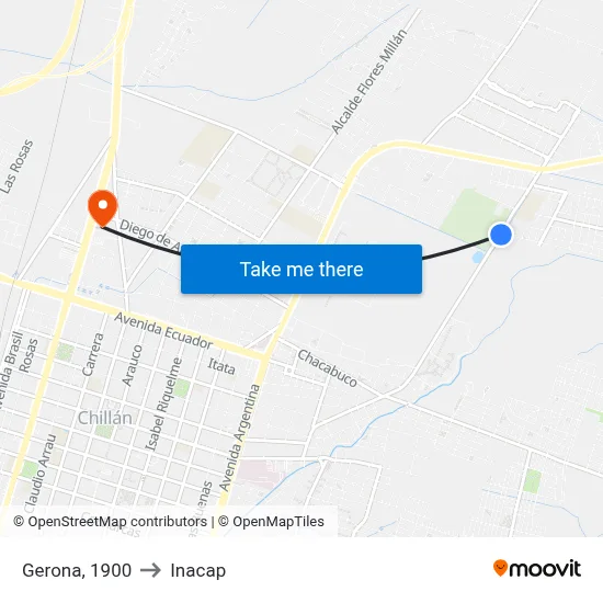 Gerona, 1900 to Inacap map