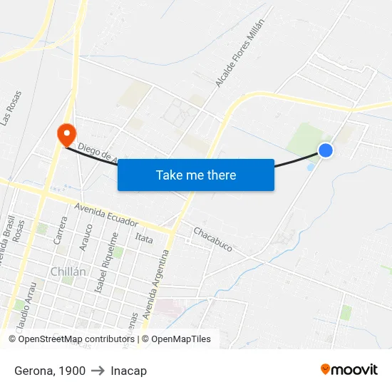 Gerona, 1900 to Inacap map