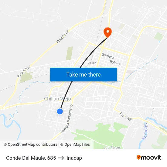 Conde Del Maule, 685 to Inacap map