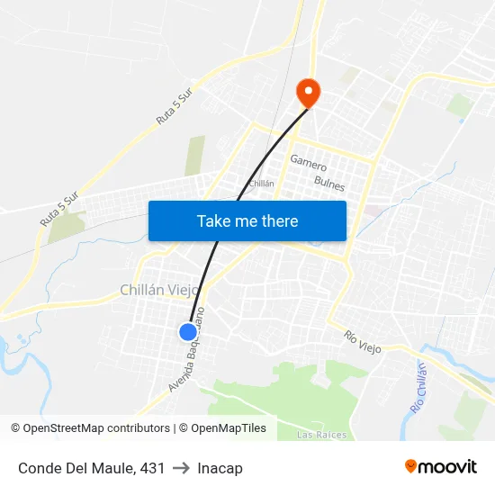 Conde Del Maule, 431 to Inacap map