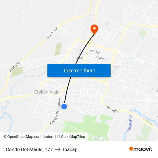 Conde Del Maule, 177 to Inacap map