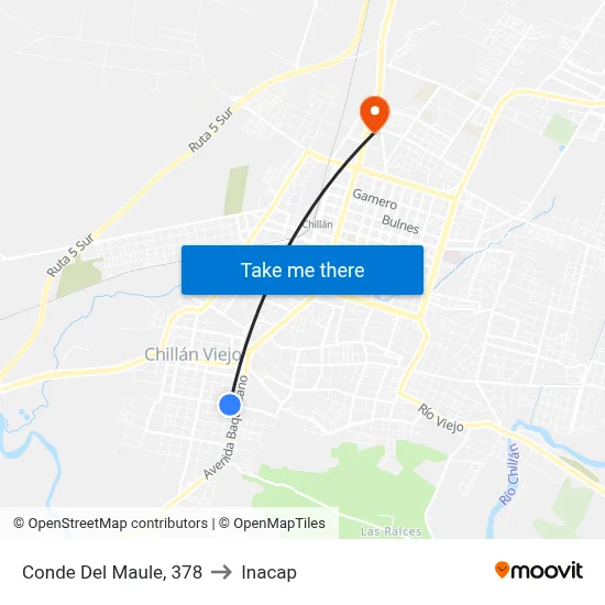 Conde Del Maule, 378 to Inacap map