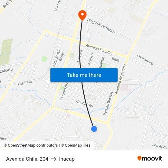 Avenida Chile, 204 to Inacap map