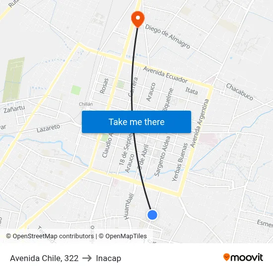 Avenida Chile, 322 to Inacap map
