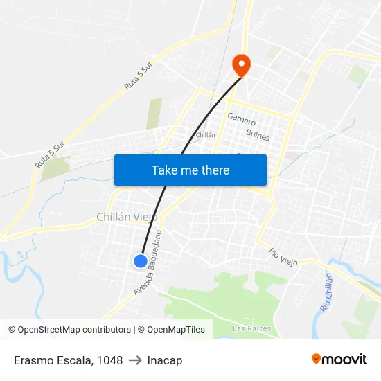 Erasmo Escala, 1048 to Inacap map