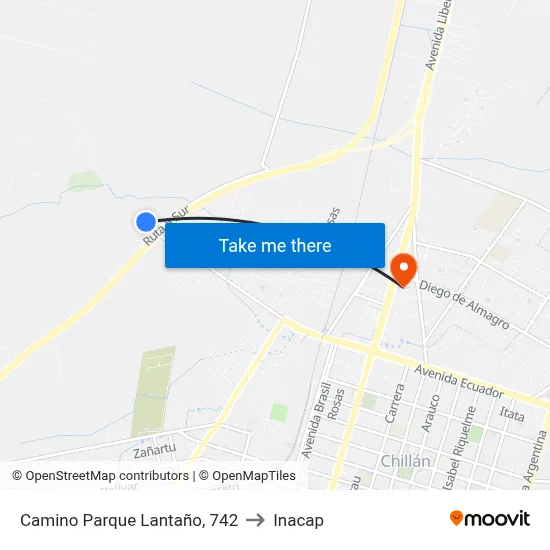 Camino Parque Lantaño, 742 to Inacap map