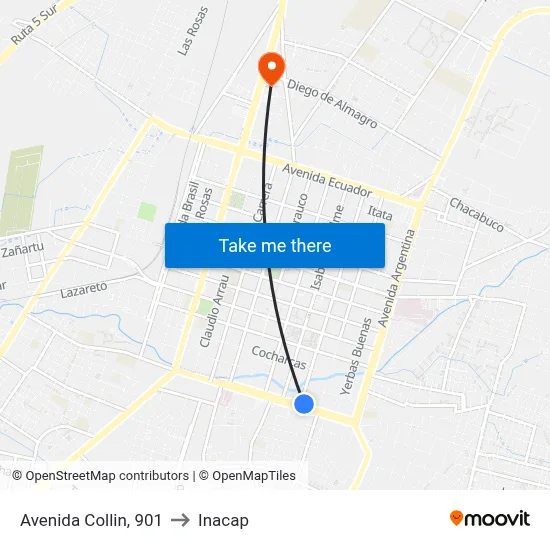 Avenida Collin, 901 to Inacap map