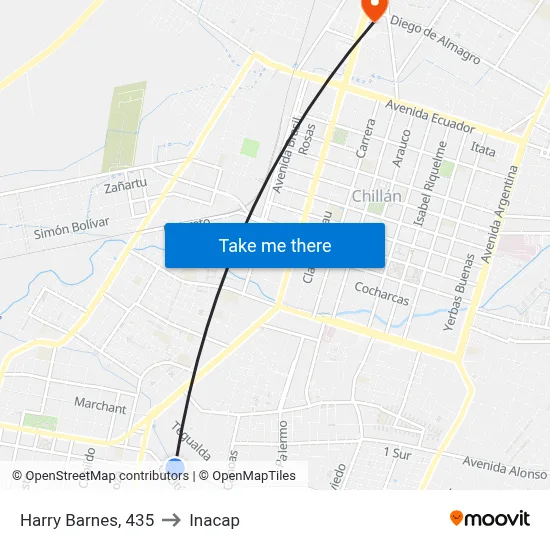 Harry Barnes, 435 to Inacap map