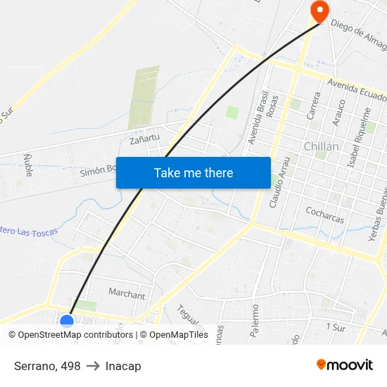 Serrano, 498 to Inacap map