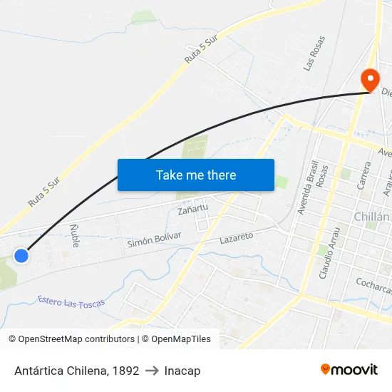 Antártica Chilena, 1892 to Inacap map