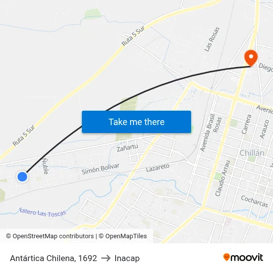 Antártica Chilena, 1692 to Inacap map
