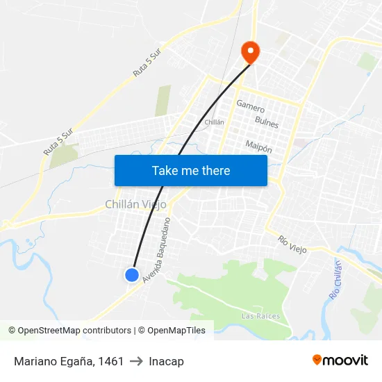 Mariano Egaña, 1461 to Inacap map