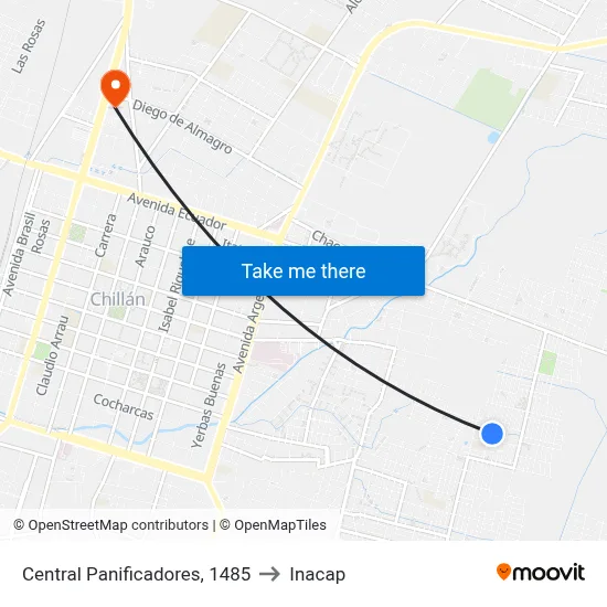 Central Panificadores, 1485 to Inacap map
