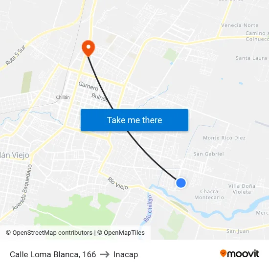 Calle Loma Blanca, 166 to Inacap map
