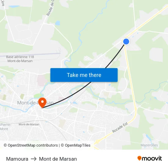 Mamoura to Mont de Marsan map