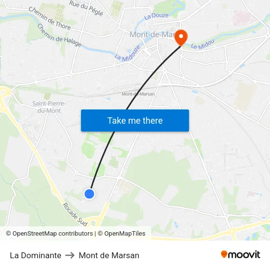 La Dominante to Mont de Marsan map