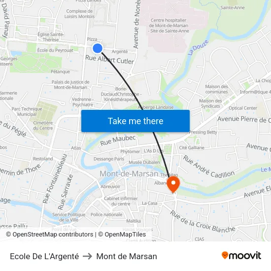 Ecole De L'Argenté to Mont de Marsan map
