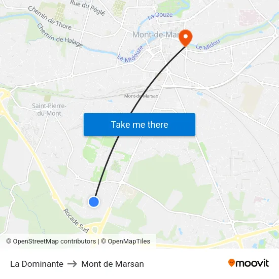 La Dominante to Mont de Marsan map