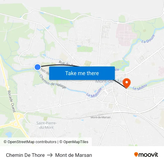 Chemin De Thore to Mont de Marsan map