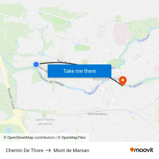 Chemin De Thore to Mont de Marsan map