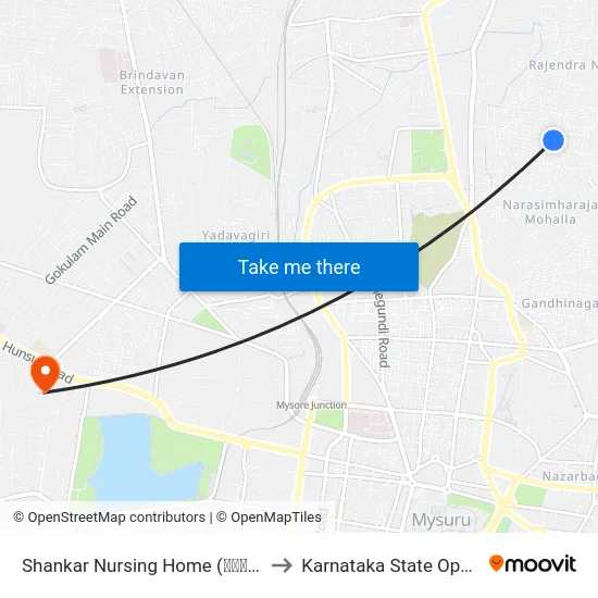 Shankar Nursing Home (ಶಂಕರ್ ನರ್ಸಿಂಗ್ ಹೋಮ್) to Karnataka State Open University map