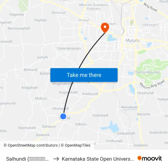 Salhundi (ಸಾಲುಹುಂಡಿ) to Karnataka State Open University map