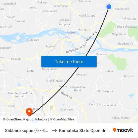 Sabbanakuppe (ಸಬ್ಬನಕುಪ್ಪೆ) to Karnataka State Open University map