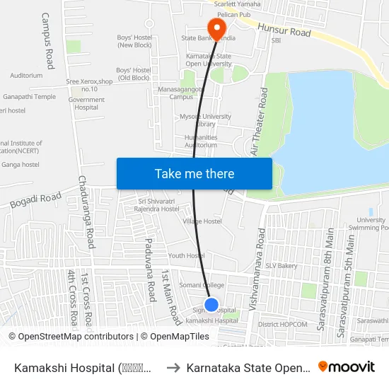 Kamakshi Hospital (ಕಾಮಾಕ್ಷಿ ಆಸ್ಪತ್ರೆ) to Karnataka State Open University map