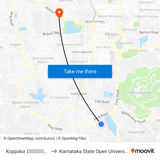 Koppalur (ಕೊಪ್ಪಳೂರು) to Karnataka State Open University map