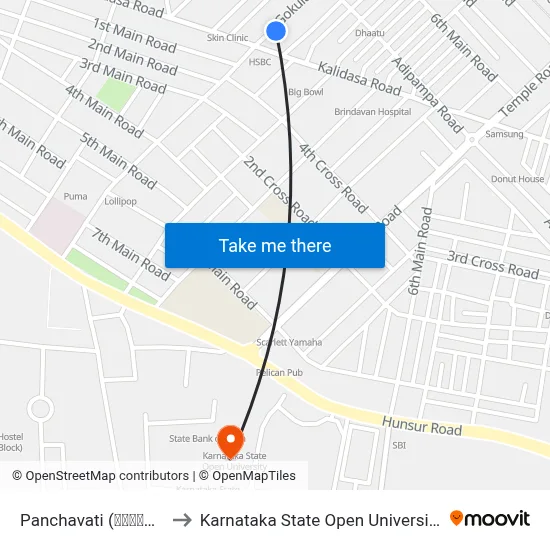 Panchavati (ಪಂಚವಟಿ) to Karnataka State Open University map