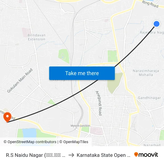 R.S Naidu Nagar (ಆರ್.ಎಸ್ ನಾಯ್ಡು ನಗರ) to Karnataka State Open University map