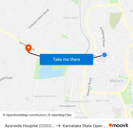 Ayurveda Hospital (ಆಯರ್ವೇದ ಆಸ್ಪತ್ರೆ) to Karnataka State Open University map