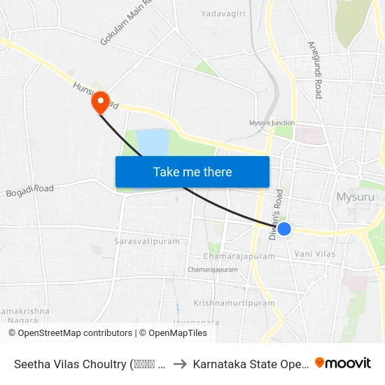 Seetha Vilas Choultry (ಸೀತಾ ವಿಲಾಸ್‌ ಚೌಲ್ಟ್ರಿ) to Karnataka State Open University map