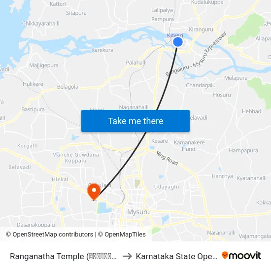Ranganatha Temple (ರಂಗನಾಥಸ್ವಾಮಿ ದೇವಸ್ಥಾನ) to Karnataka State Open University map
