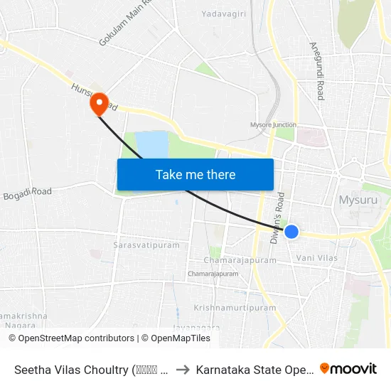 Seetha Vilas Choultry (ಸೀತಾ ವಿಲಾಸ್‌ ಚೌಲ್ಟ್ರಿ) to Karnataka State Open University map