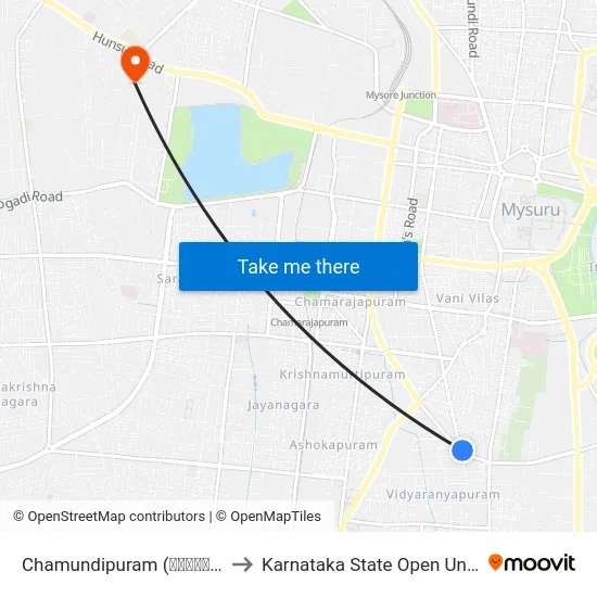 Chamundipuram (ಚಾಮುಂಡಿಪುರಂ) to Karnataka State Open University map
