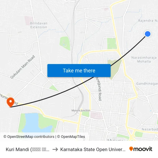 Kuri Mandi (ಕುರಿ ಮಂಡಿ) to Karnataka State Open University map